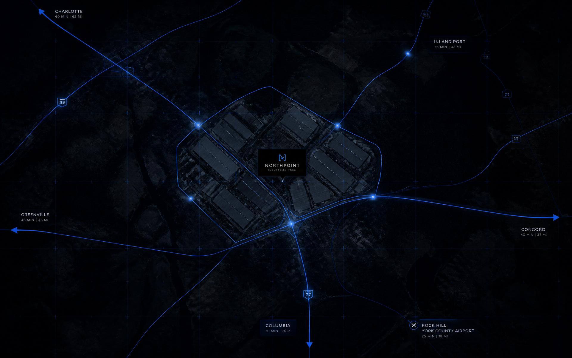 Mapa satelital oscuro de la ubicación de Área 24